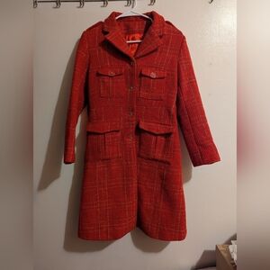 Women's Red Plaid Coat